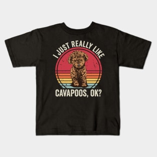 I Just Really Like Cavapoo Dog Kids T-Shirt